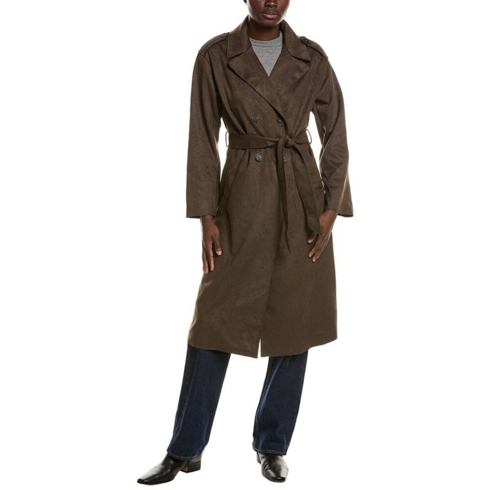 Noize Womens Allison Vegan Leather Coat, Brown